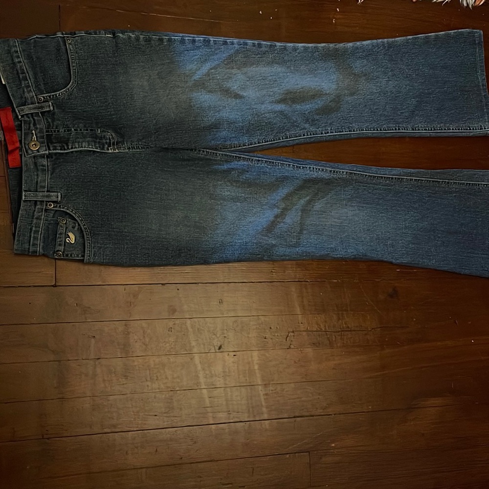 mid rise flared jeans